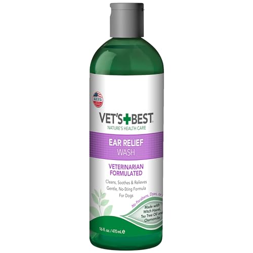 Vet's Best Ear Relief Wash Cleaner for Dogs, 16 oz Refill
