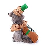 Latte Dog Coffee Cat Costume - Pet Cosplay for Small Medium Dogs & Puppies - Halloween & Christmas