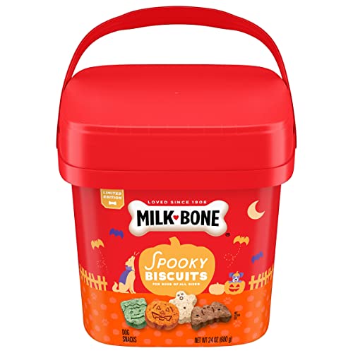 Milk-Bone Spooky Biscuits, Halloween Dog Treats, 24 Ounce Pail Milk-Bone Spooky Biscuits, Halloween Dog Treats, 24 Ounce Pail