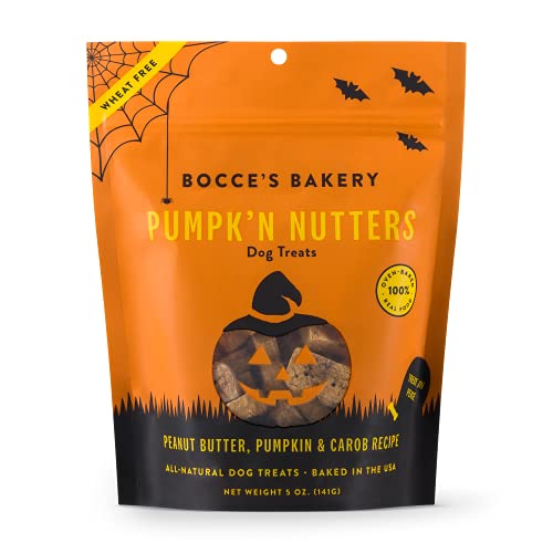 Bocce's Bakery All-Natural, Seasonal, Halloween Dog Treats, Wheat-Free, Limited-Ingredient Biscuits Made in The USA, 5 oz Bocce's Bakery All-Natural, Seasonal, Halloween Dog Treats, Wheat-Free, Limited-Ingredient Biscuits Made in The USA, 5 oz