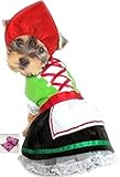 Oktoberfest Lederhosen Alpine Costume with Bags - Choice of Boy or Girl -in Color Green – Available in Dog Sizes XS Thru L (S - Chest 12-14", Neck 8.5", Back 9.25", Green/Red)