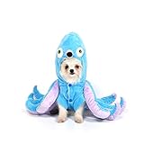 Mogoko Dog Cat Octopus Costumes, Pet Halloween Cosplay Dress, Funny Octopus Costume for Small Puppy Dogs Blue