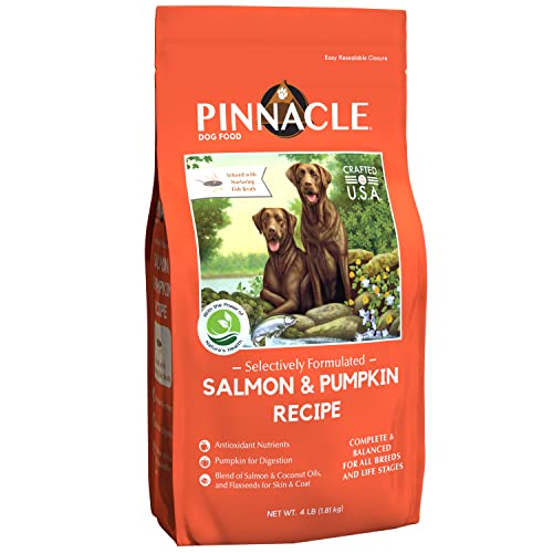 pinnacle pet Salmon & Pumpkin Dry Dog Food 4 lb, Infused with Broth