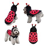 Yoption Ladybug Dog Cat Costume, Pet Puppy Halloween Christmas Funny Cosplay Costume Hoodie Outfits Clothes (M)