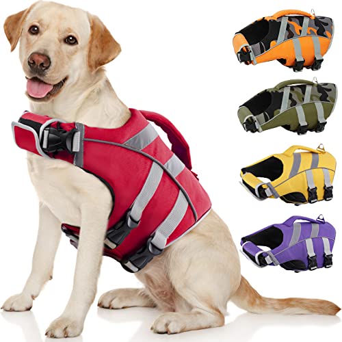 Kuoser Dog Life Jacket with Reflective Stripes -...