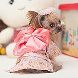 Japanese Kimono Style Costume Dog Clothes for Puppy Cat (Pink, Medium)