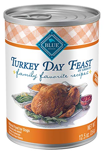 Blue Buffalo Family Favorites Natural Adult Wet Dog Food, Turkey Day Feast 12.5-oz can (Pack of 12)