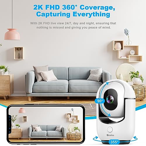 2K Pan/Tilt Security Camera, WiFi Indoor Camera for Home Security with AI Motion Detection, Baby/Pet Camera with Phone App, Color Night Vision, 2-Way Audio, 24/7, Siren, TF/Cloud Storage 2K Pan/Tilt Security Camera, WiFi Indoor Camera for Home Security with AI Motion Detection, Baby/Pet Camera with Phone App, Color Night Vision, 2-Way Audio, 24/7, Siren, TF/Cloud Storage