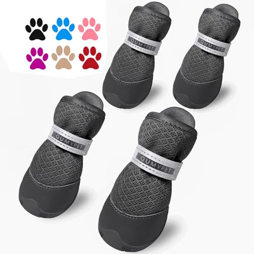 QUMY 4PCS Dog Shoes for Small Dogs, Hot Pavement...