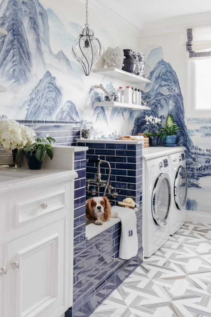 Dog Corner Ideas #6: Dog Wash Area in a Laundry Room