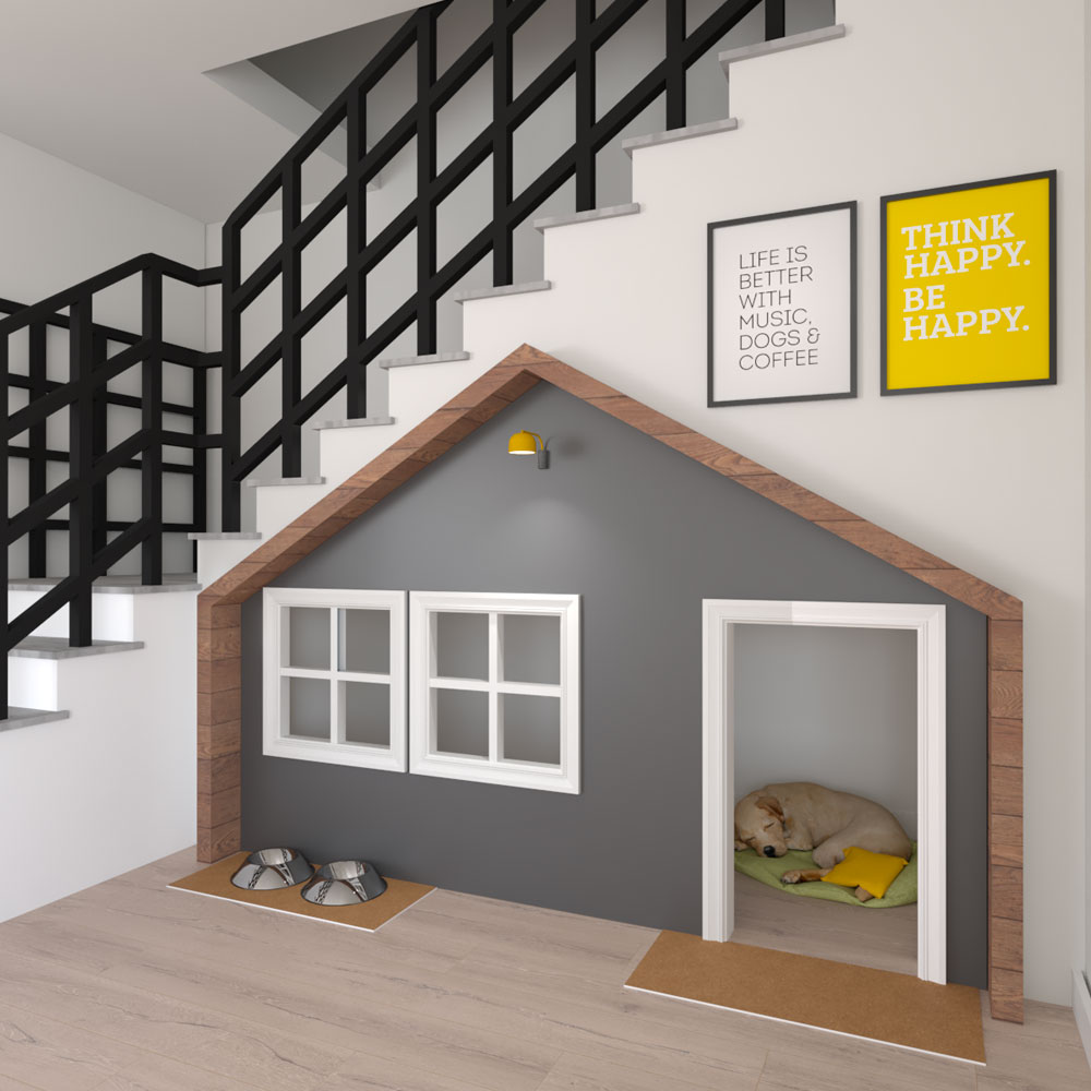 Under-stairs dog nook/ house